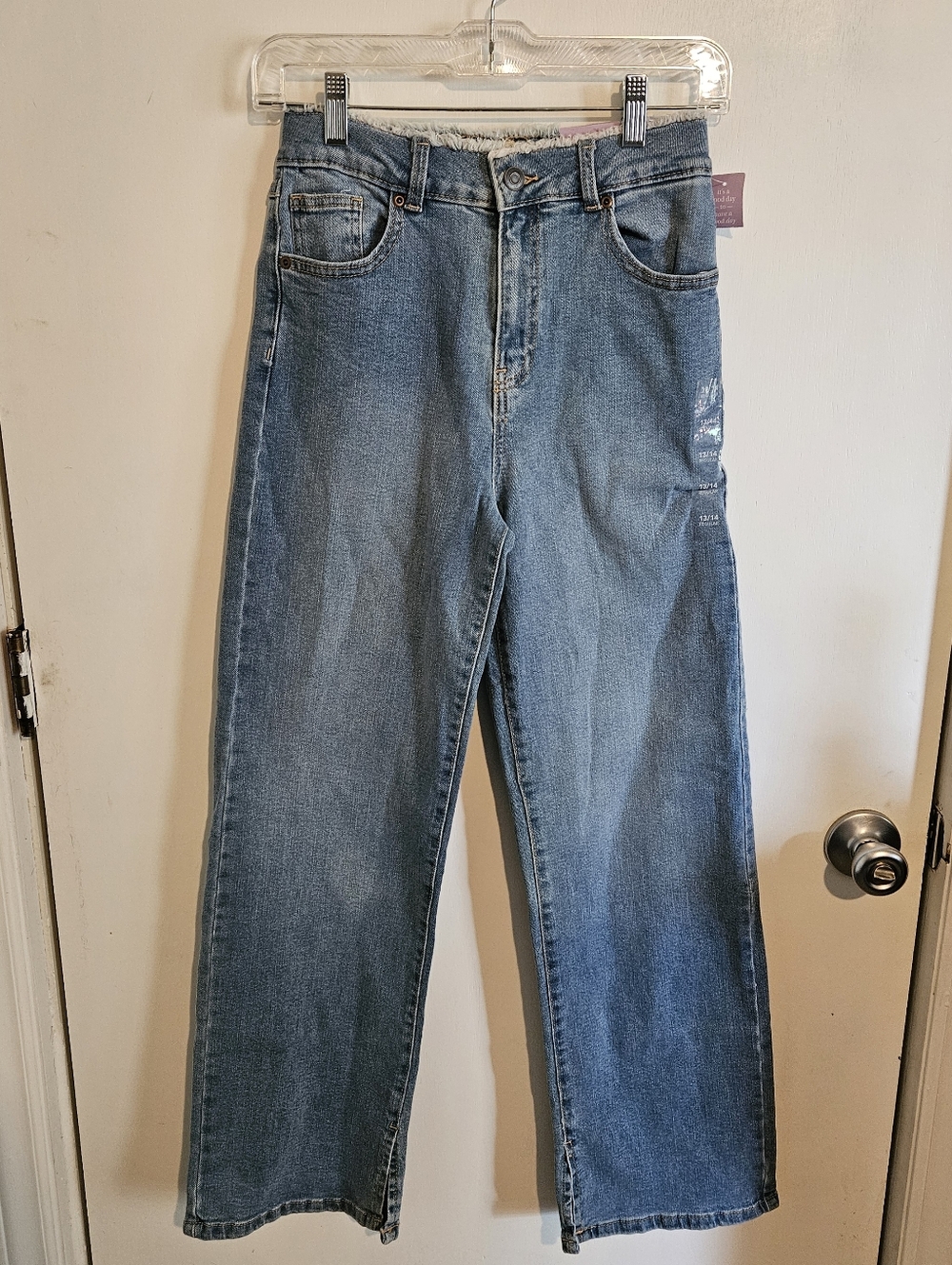 NWT EVSIE High Rise Wide Leg Flare Jeans Size 13/14 Y2K Light Wash